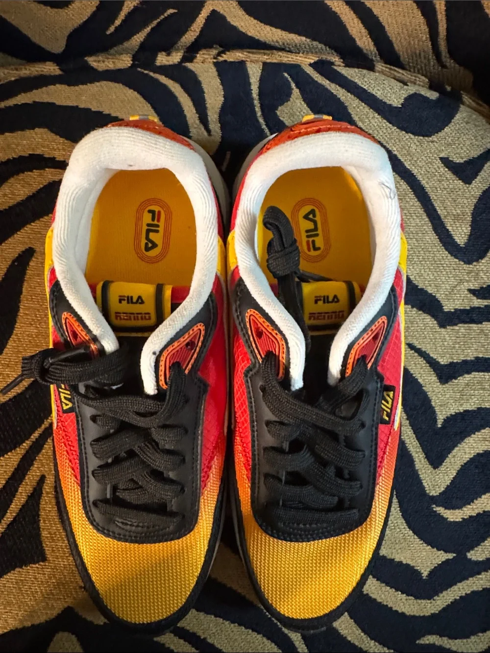 Fila Yellow Red Black Gradient Sneakers